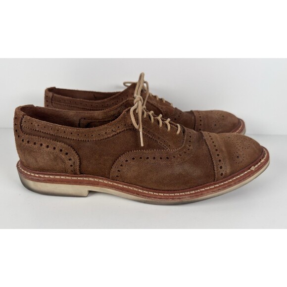 Allen Edmonds Brown Suede Strandmok Men\'s Cap Toe Oxford Size US 9.5 D